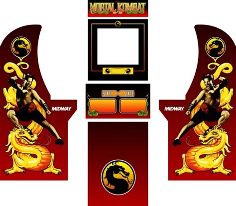 ARCADE1UP ARCADE CABINET Graphic Decal Complete Kits Mortal Kombat