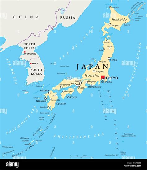 Japan Political Map Stock Vector Image And Art Alamy