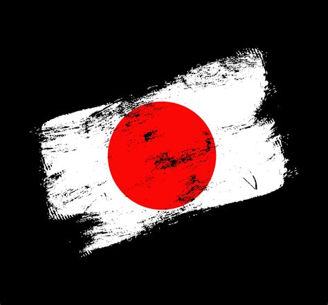 Fondo de pincel de grunge de bandera de Japón. Ilustración de vector de