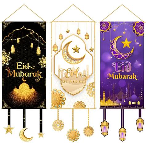 Ramadan Mubarak Banner Welcome Signs Banner Hanging Ornament Eid