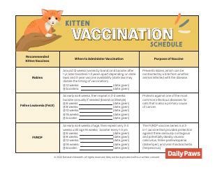 Kitten Vaccination Chart Download Printable PDF | Templateroller