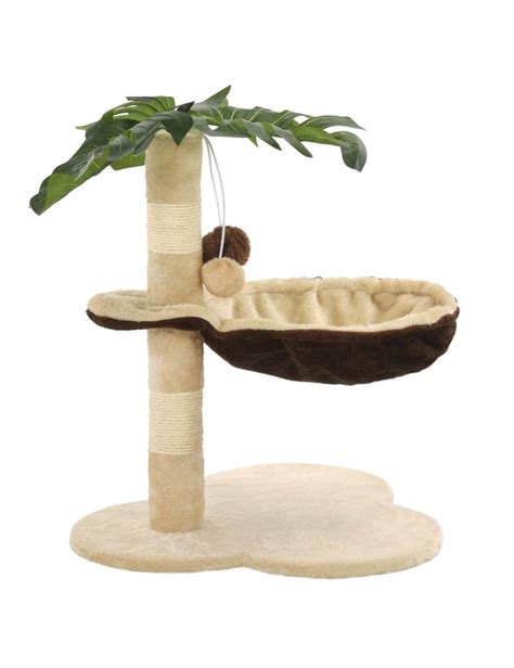 Arbre Chat Avec Griffoir En Sisal Cm Beige Et Marron Jardinao