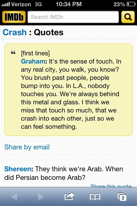 My fav Quote from the movie Crash | Quotes, Words, True life