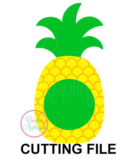 Pineapple Monogram Cutting File SVG DXF EPS Creative Appliques