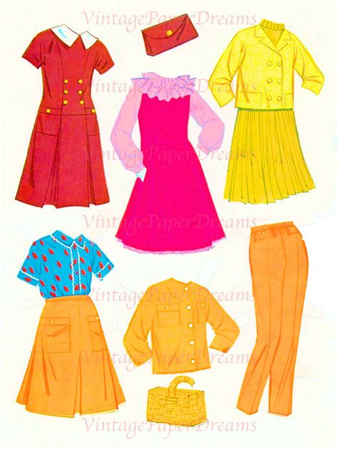 Vintage Paper Doll Printable Pdf Skipper Paper Doll 60s 1960s Paper