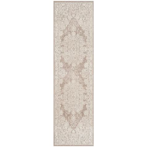 SAFAVIEH Reflection Beige Cream 2 Ft X 12 Ft Floral Border Runner Rug