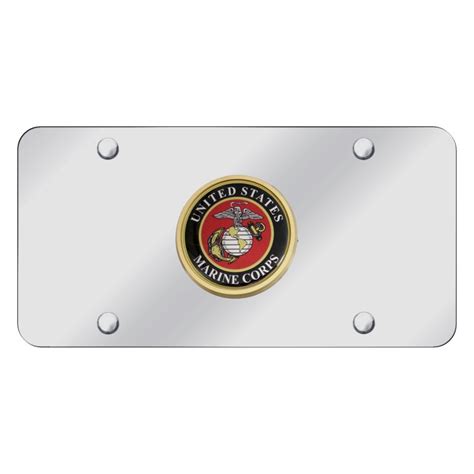 Autogold Usmc Cc Chrome License Plate With D U S Marine Corps