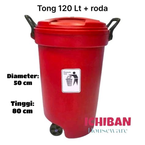 Jual Sampah Jumbo Tutup Roda Astro Tong Sampah Besar 120 Ltr