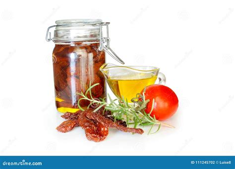 Sun Dried Tomatoes In Olive Oil Stock Photo Image Of Sundried