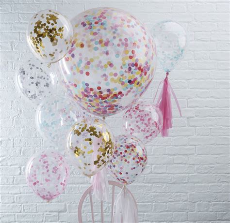 Gold Confetti Balloons Clear Confetti Balloons Gold Party