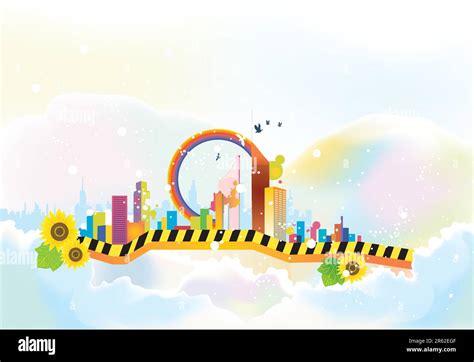 abstract cartoon city background Stock Vector Image & Art - Alamy