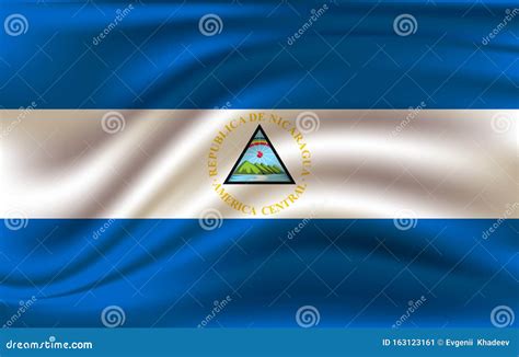 Bandera Ondulada Realista De Bandera Ondulante De Nicaragua Bandera Ondulante Texturizada De