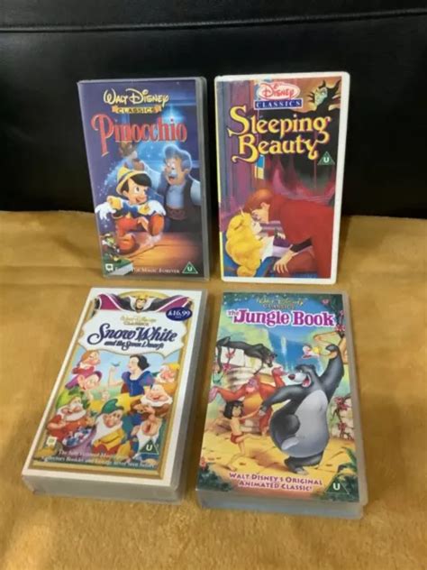 Disney Vhs Video Tapes Jungle Book Snow White Sleeping Beauty Pinocchio