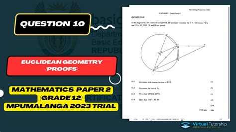 Euclidean Geometry Question On Proofs Grade 12 Mpumalanga September