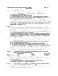 Agricultural And Biosystems Engineering Assignment Practice Tsm