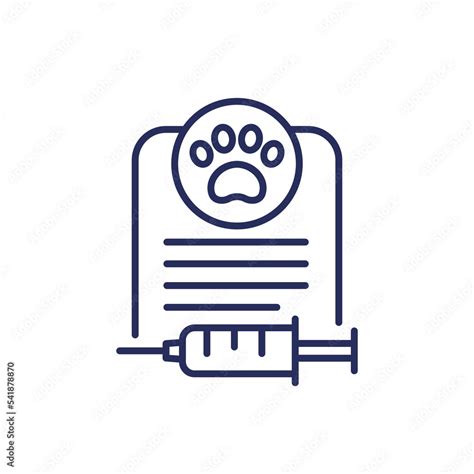 dog vaccination certificate or document line icon Stock Vector | Adobe Stock