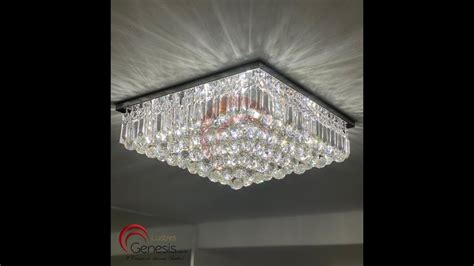 Lustre Plafon De Cristal Quadrado Harion X Para Quarto Salas De