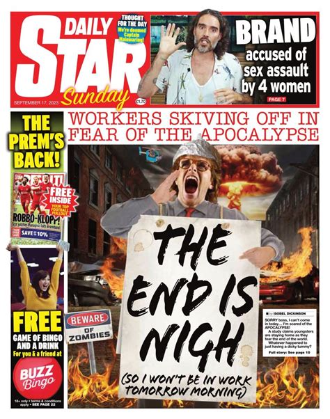 Daily Star Sunday Front Page 17th Of September 2023 Tomorrows Papers