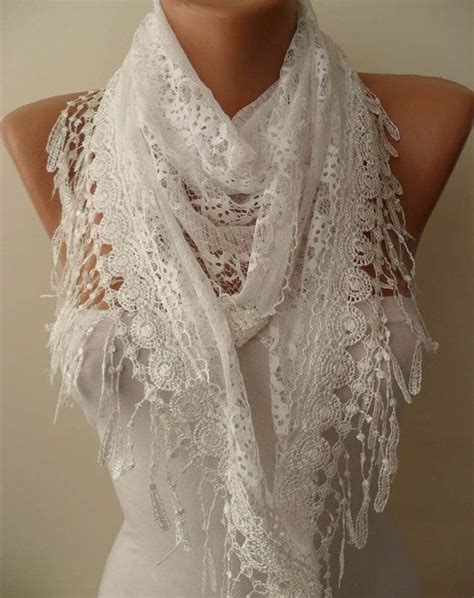 Fairytale T Clothing T White Lace Scarf Shawl Laced Etsy In