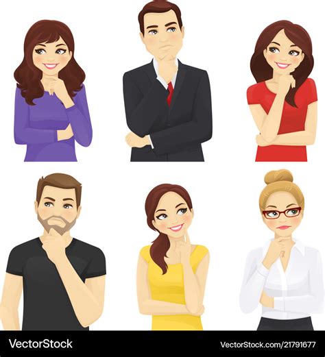 Thoughtful people Royalty Free Vector Image - VectorStock