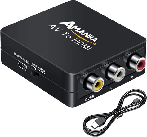 Amanka Mini Av A Hdmi Convertitore Adattatore P Composito Rca Cvbs