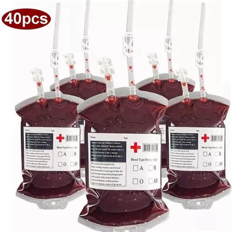 Bolsa De Sangre Vampiro Bebida Para Fiesta De Halloween 40pc Meses