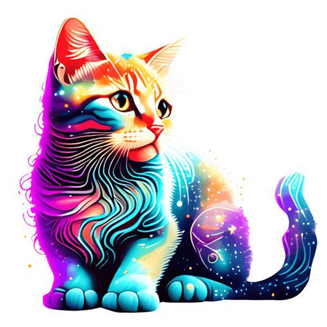 Galaxy Cat Hyper Realistic Lisa Frank Graphic Creative Fabrica