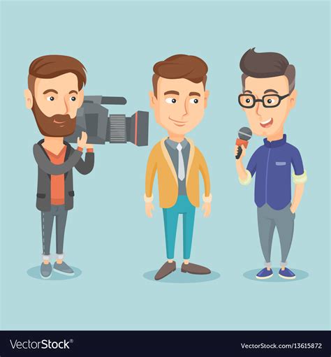 Tv interview Royalty Free Vector Image - VectorStock