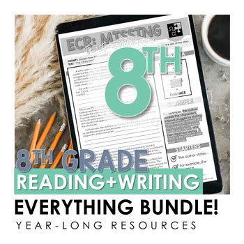 8th Grade ELA EVERYTHING BUNDLE Year Long Resources By In Between The