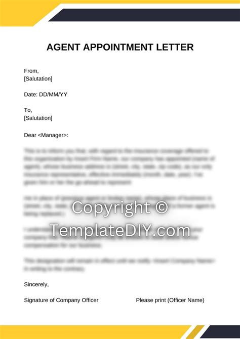 An Agent Appointment Letter Is A Document That Is Used To Appoint An