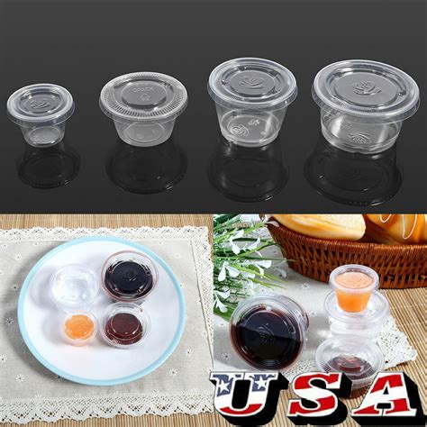 Disposable 1oz Jello Shot Plastic Portion Cups With Lidsclear