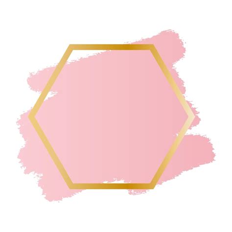 Premium Vector Golden Hexagon Pink Border