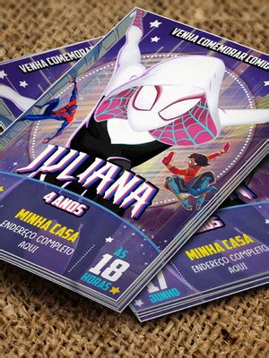 Convite Digital Spider Gwen Mulher Aranha Gwen Aranha Compre Produtos