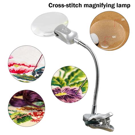 Magnifying Glass Desk Lamp with Clamp for Diamond Painting