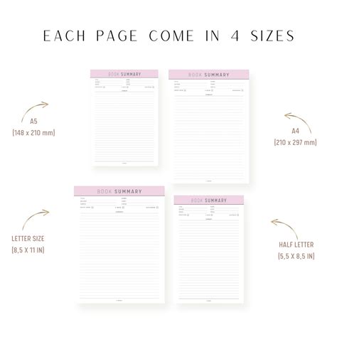 Book Summary Printable – mrsneat