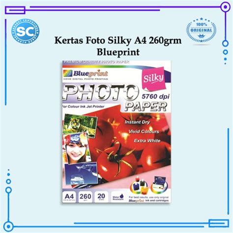 Jual Kertas Foto Silky A4 260grm Blueprint Shopee Indonesia