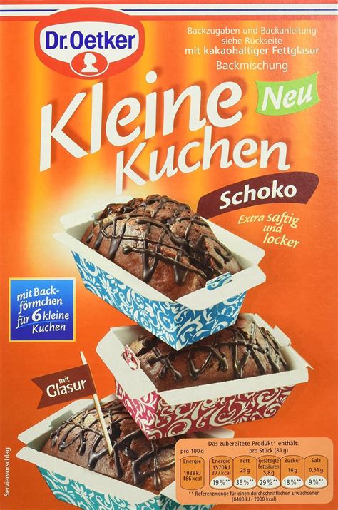 Oetker Kleine Kuchen Schoko Backmischung 8er Pack 8 X 260 G Amazon