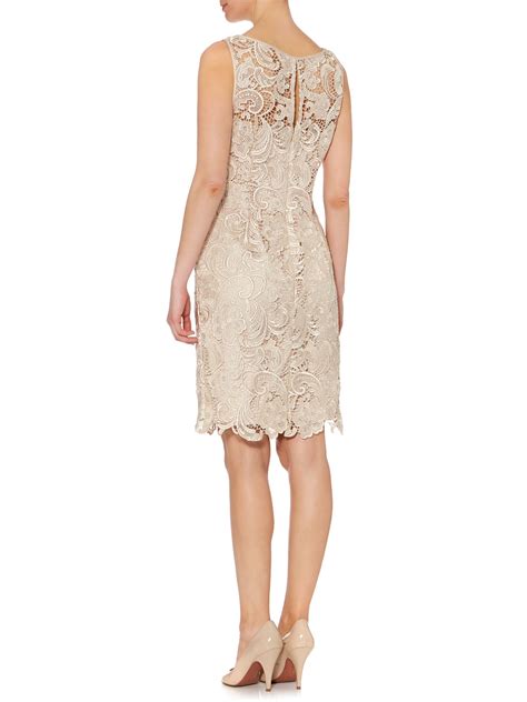 Adrianna Papell Sleeveless Guipure Lace Shift Dress In Natural Lyst