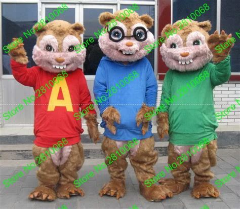 Adult Alvin And The Chipmunks Alvin Simon And Theodore Mascot Costume