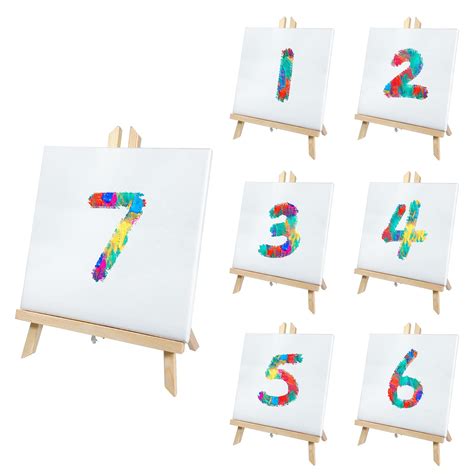 Buy 7 Packs Easel With Canvas Sets 12 Inch Easel Stand And 8 X 8 Inches