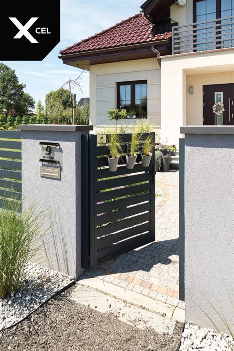 Dark Grey Aluminum Fence Grafitowe Ogrodzenie Aluminiowe Cancelli