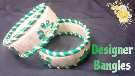 White And Green Combination Designer Bangles How To Make Designer