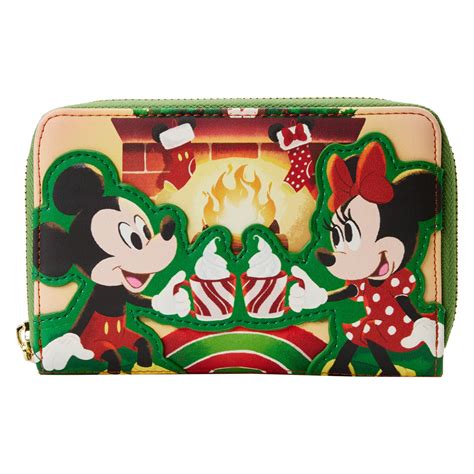 Mickey Minnie Mouse Hot Cocoa Fireplace Zip Around Wallet Gallery Of Art Collectibles