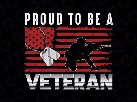 Proud To Be A Veteran with Dog Tag Veteran's Day, American Flag Svg, M