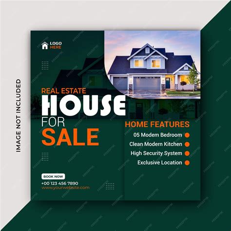 Premium Vector | House social media post design template