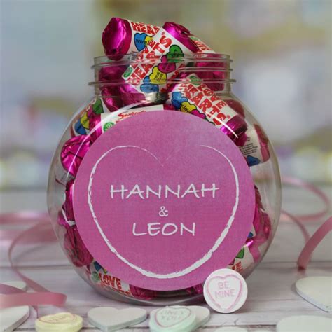 Personalised Love Hearts Mini Jar The T Experience