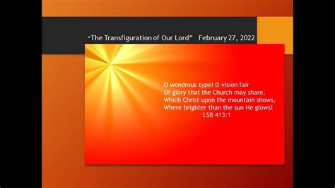 Worship Service Transfiguration Sunday Youtube