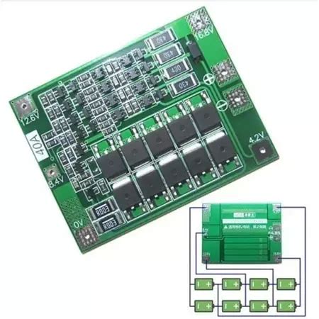 Moduł BMS PCM PCB ładowania i ochrony ogniw Li Ion 4S 14 8V 40A