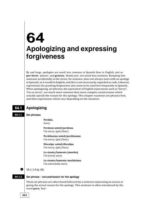 SOLUTION: Spanish grammar - apologizing and expressing forgiveness