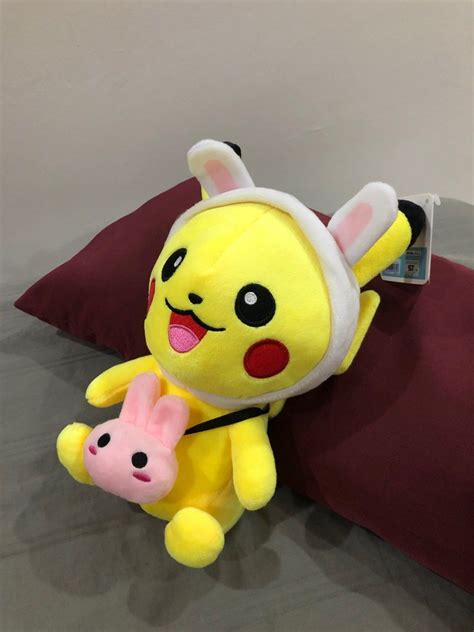 24cm Pokemon Pikachu with bunny costumes plush toy, Hobbies & Toys, Toys & Games on Carousell